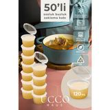 50 Adet Sızdırmaz 120ML Mini Saklama Kabı Sosluk Buzluk Kabı, Et Suyu, Kemik Suyu, Sos Kabı Mutfak Düzenleme, Kuruyemiş Kabı, Beslenme Kabı - 120 ml
