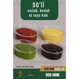 50 Adet Sızdırmaz 80 ml Mini Saklama Kabı Sosluk Buzluk Organizer, Et Suyu, Kemik Suyu, Sos Kap