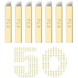 50 Adet Tek Kullanımlık Kaş Mikroblading, Microblading Kalemi, Kaş Microblading, PCD 12 Pin Şekilli Manuel Microblading Aracı (0,25 mm-12P)