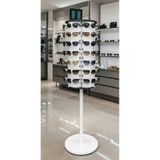 50 Adet'li Demonte 360 Dönebilen Ahşap Ayak Metal Gövde 2 Aynalı Gözlük Standı 1.20X32cm Beyaz