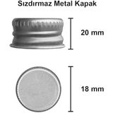 50 Cc Gümüş Metal Kapaklı Hediyelik Shot Şişesi 50 Ml Kolonya Koku Süs Küçük Şeffaf Cam Şişe 6 Adet