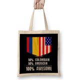 50% Chinese 50% American 100% Awesome Immigrant Bez Çanta Uzun Saplı - Açık Bej - 40 X 40