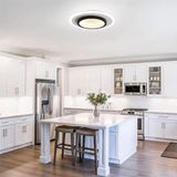 50 cm Akrilikli Yuvarlak Kumandalı,dimli 3 Işık Renkli LED Tavan Lambası, Modern Avize - Beyaz