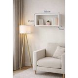 50 Cm Mat Beyaz Lake Mdf Gizli Bağlantı Duvar Rafı