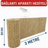 50 cm x 3 Metre Doğal Kamış Hasır Balkon Çiti