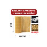 50 Cm X 3 Metre Kamış Hasır Balkon Çiti Dekarasyon + 3m Led ve Bağlantı Aparatlı