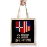 50% Danish 50% American 100% Awesome Immigrant Bez Çanta Uzun Saplı - Açık Bej - 40 X 40