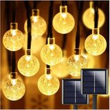 50 LED 7 Metre Sarı Opak Solar LED Işık Güneş Enerjili Bahçe Teras Balkon Ofis Ağaç Aydınlatması - 4000K (Doğal Beyaz)