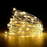 50 Led Pille Çalışan Bakır Tel İç Mekan Dış Mekan Yatak Odası Düğün Dekoru Parti Noel Ağacı Dekorasyonu (5M 50 Adet/Sıcak Beyaz)
