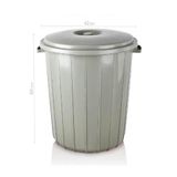 50 Litre Yuvarlak Kapaklı Jumbo Çöp Kovası Sağlam Kalite Plastik Çöp Kutusu Ø42 h50 Su Erzak Kovası