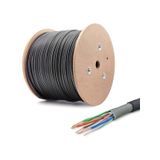 50 Metre Dış Cephe Cat6 Kablo 50 Metre Siyah Ethernet Kablosu Dış Ortam