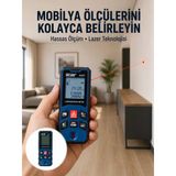50 Metre Lazer Ölçüm Cihazı Alan Ve Mesafe Hesaplama Yeni Nesil