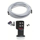 50 METRE UYDU ANTEN KABLOSU +4 LÜ LNB+HD UYDU CİHAZI+4 F KONNEKTÖRLÜ SET HAZIR