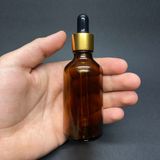 50 Ml Amber Cam Damlalıklı Şişe , Gold Metalik Kapak , 50 Cc Kahverengi Cam Damlalıklı Şişe x 6 Adet