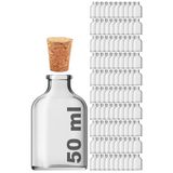 50 ml Düğün, Kına, Nişan, Kolonya, Koku, Hediyelik Şişesi Şeffaf Mantar Tıpalı 50 cc Cam Şişe (Şeffaf 100 Adet)