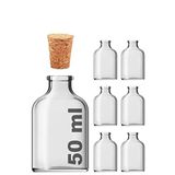 50 ml Düğün, Kına, Nişan, Kolonya, Koku, Hediyelik Şişesi Şeffaf Mantar Tıpalı 50 cc Cam Şişe (Şeffaf 6 Adet)