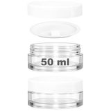 50 ml Kapaklı Kozmetik Kavanozu 50 Cc Şeffaf Cam Krem Kavanoz (2 Adet, Plastik Beyaz Kapak)