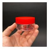 50 Ml Kırmızı Kapaklı İç Tıpalı Pet Kavanoz , 50 Cc Plastik Krem Kavanozu x 6 Adet
