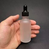 50 Ml Siyah Plastik Kapaklı Buzlu Cam Damlalıklı Şişe , 50Cc Damlalıklı Buzlu Cam Şişe x 6 Adet