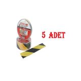 50 Mm * 15 M Kaydırmaz Bant Starline Sarı-Siyah x 5 Adet