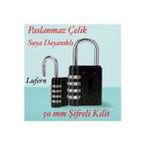 50 mm 3 Basamaklı Haneli Şifreli Premium Paslanmaz Çelik Küçük Ekstra Güçlü Şifreli Asma Kilit
