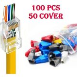 50 Renkli Kılıf + 100 Yeni Nesil Ez RJ45 Konnektör Delikli Açık Uçlu Cat6 Jack - Avantajlı Ürün