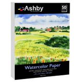 50 Uygulama Sayfası Suluboya Kağıdı (9" x 12") - 190 GSM, Asitsiz ve Soğuk Preslenmiş. (1 Paket - 50 Yaprak)