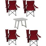 50 x 40 cm Plastik Masa ve 4 Adet Kamp Sandalyesi, Plaj Sandalyesi - 6456 Ecorce Tube Marron