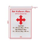 50 X 65 + 5 Cm. Şeffaf Bantlı Jelatin - Yapışkanlı Poşet 25 Adet
