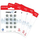 50 x Maxycell AG13 LR44 1,5 V Maxycell Alkalin Düğme Pil