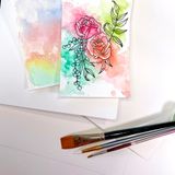 50 Yaprak Suluboya Kağıdı Beyaz Soğuk Pres (300GSM, 9x12)
