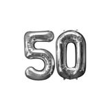 50 Yaş Sayı Folyo Balon Gümüş 40 İnç 100 cm
