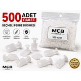 500 Adet Perde Ruleti Dikmeli Perde Düğmesi Tül Ve Fon Perde Aparatı Beyaz Plastik Perde Klipsi