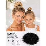 500 Adet Siyah Saç Örgü LastiğiToka Seti Lastik Toka Seti, Lastik Toka Seti, Toka Organizer, Toka, Kız Çocuk Toka, Toka Organizer
