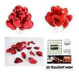 500 Kuru Gül Yaprağı,23 Balon,25 Beyaz Mum Romantik Hediye 14 Şubat Sevgililer Günü Doğum Günü-