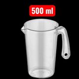 500 ml ( 0.5 Litre ) Kabartma Dereceli Ölçü Kabı ,beher , Karaf,maşrapa - Şeffaf