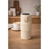 500 Ml Dijital Göstergeli Çelik Termos Mug Vakumlu Isı Yalıtımlı Sızdırmaz Kapak Bardak (Parlak Beyaz)