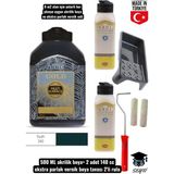 500 ml Multi Surface Akrilik Boya 2 Adet 140 ml Parlak Vernik Seti Mobilya Dolap Boyama Seti Tavalı