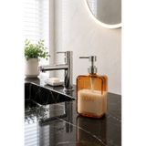 500 Ml Pure Cam Sıvı Sabunluk Şeffaf Banyo Mutfak Sabun Dispenseri 18,5 X 10 Cm Turuncu