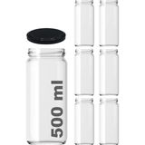500 ml Şeffaf Cam Kavanoz 500 cc Konserve Metal Kapaklı Cam Kavanoz 6 Adet (Şeffaf, 500 Cc)