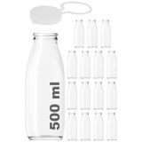 500 ml Şeffaf Sürahi Süt, Ayran, Su, Limonata, Meşrubat Şişesi 500 Cc Askılı Kapaklı Cam Şişe 15 Adet (15, Şeffaf Askılı Kapak, 500)