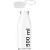 500 ml Şeffaf Süt, Ayran, Su, Limonata, Meşrubat Şişesi 500 cc Askılı Kapaklı Cam Şişe 1 Adet