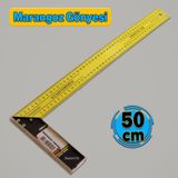 500 mm 50 cm Alüminyum Marangoz Gönye Metal Gövde Açılı Ölçüm Cetveli Ahşap Inşaat Hassas Gönye - Sarı - Siyah