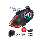 500 Mt Intercom 2 Eşleşmeli Kask Kulaklık Y-80PR Su Geçirmez Bluetooth Motosiklet Intercom Kulaklık