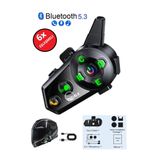 500 Mt Intercom 6 Eşleşmeli Müzik Paylaşımlı Kask Kulaklık D-2Pr 6X Su Geçirmez Motosiklet Intercom