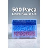 500 Parça Lehimli Makaron Seti Kablo Birleştirici Ek Muf 2+1 Çeşit Plastik Çantada