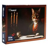 500 Parça Puzzle: Takım Elbise Giyen Kedi