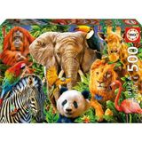 500 Parça Vahşi Hayvanlar Kolajı Puzzle - 19550 - Wild Animal Collage