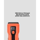 5000 Mah Bataryalı Bisiklet Farı Cob Çakar Çok Fonksiyonlu Yeni Nesil - Beyaz - Siyah
