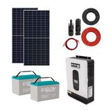 5000 Watt Tv Büyük Buzdolabı Solar Paketi 550W Güneş Paneli 1.8Kw İnverter 100Ah Jel Akü